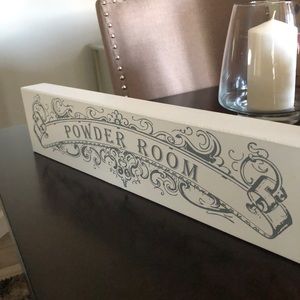 Powder Room Wooden Sign